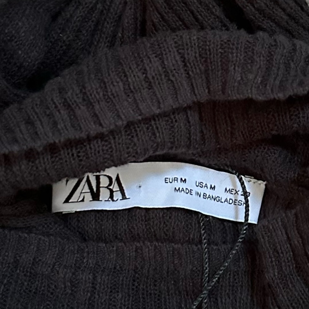 NWT Zara Black Sheer Turtleneck Sweater - Medium - Picture 8 of 9